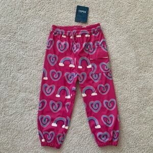 Hatley Pink Heart and Rainbow Rain Pants